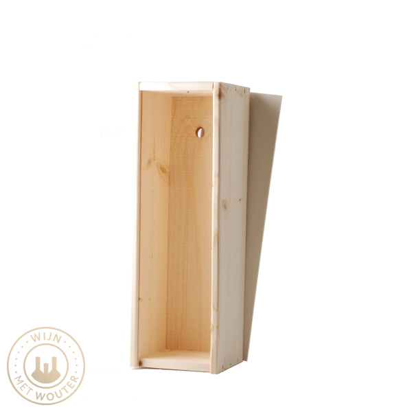 Houten kist 1-vaks schuifdeksel